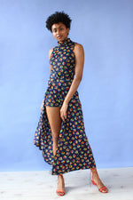 Navy Floral Romper Ensemble S
