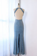 Ice Blue Beaded Open Back Gown XS/S