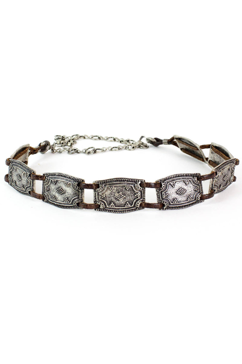 Cast Metal & Leather Belt