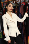 Cream Peplum Jacket M