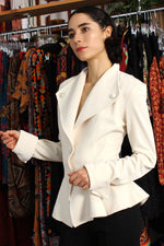 Cream Peplum Jacket M