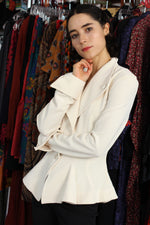 Cream Peplum Jacket M