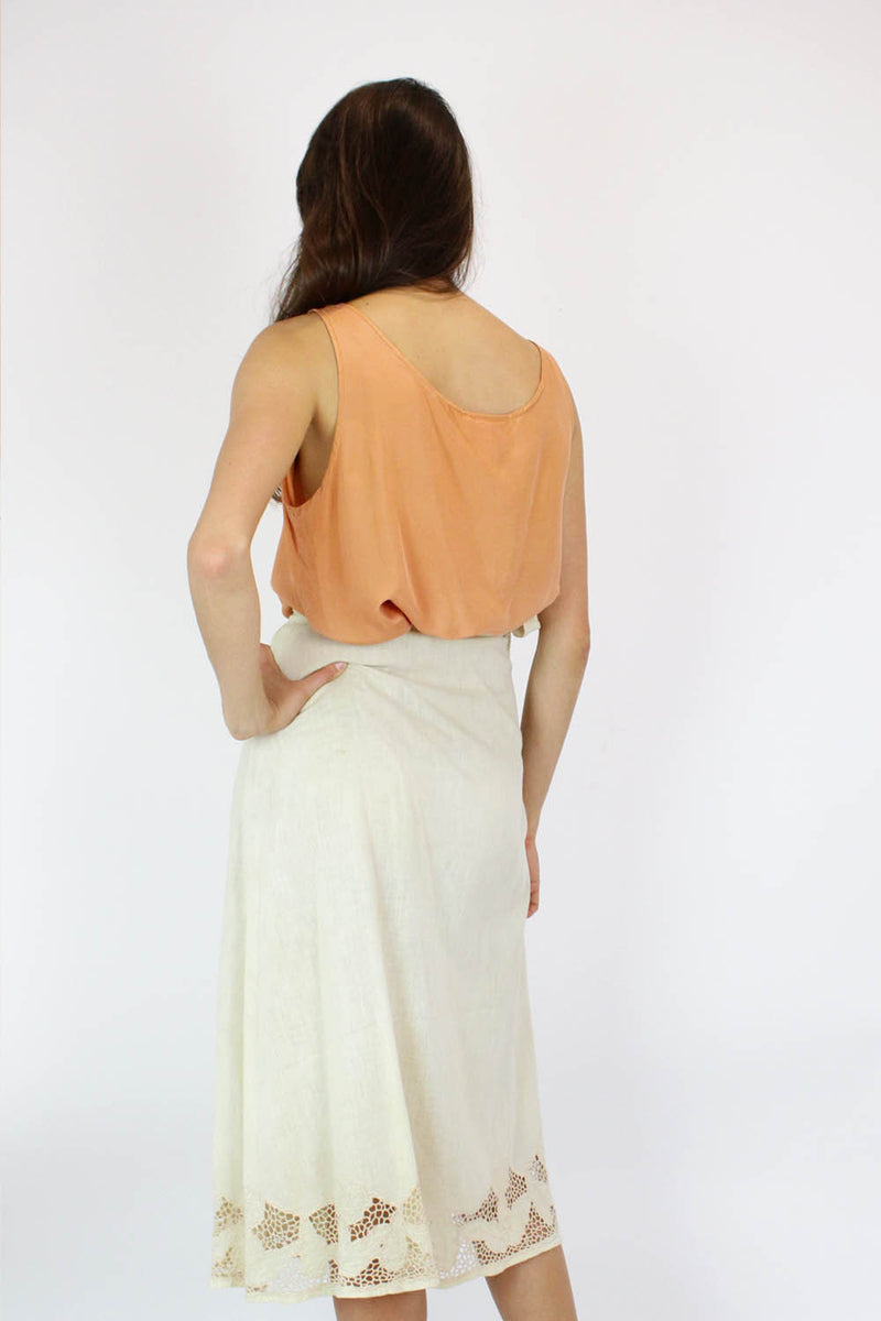 orange silk tank
