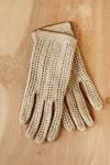 Crochet Tan Leather Gloves