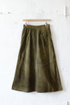 Olive Suede Midi Skirt XS/S