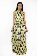 70s Cotton Ladder Dress M