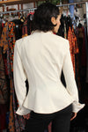 Cream Peplum Jacket M