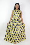 70s Cotton Ladder Dress M
