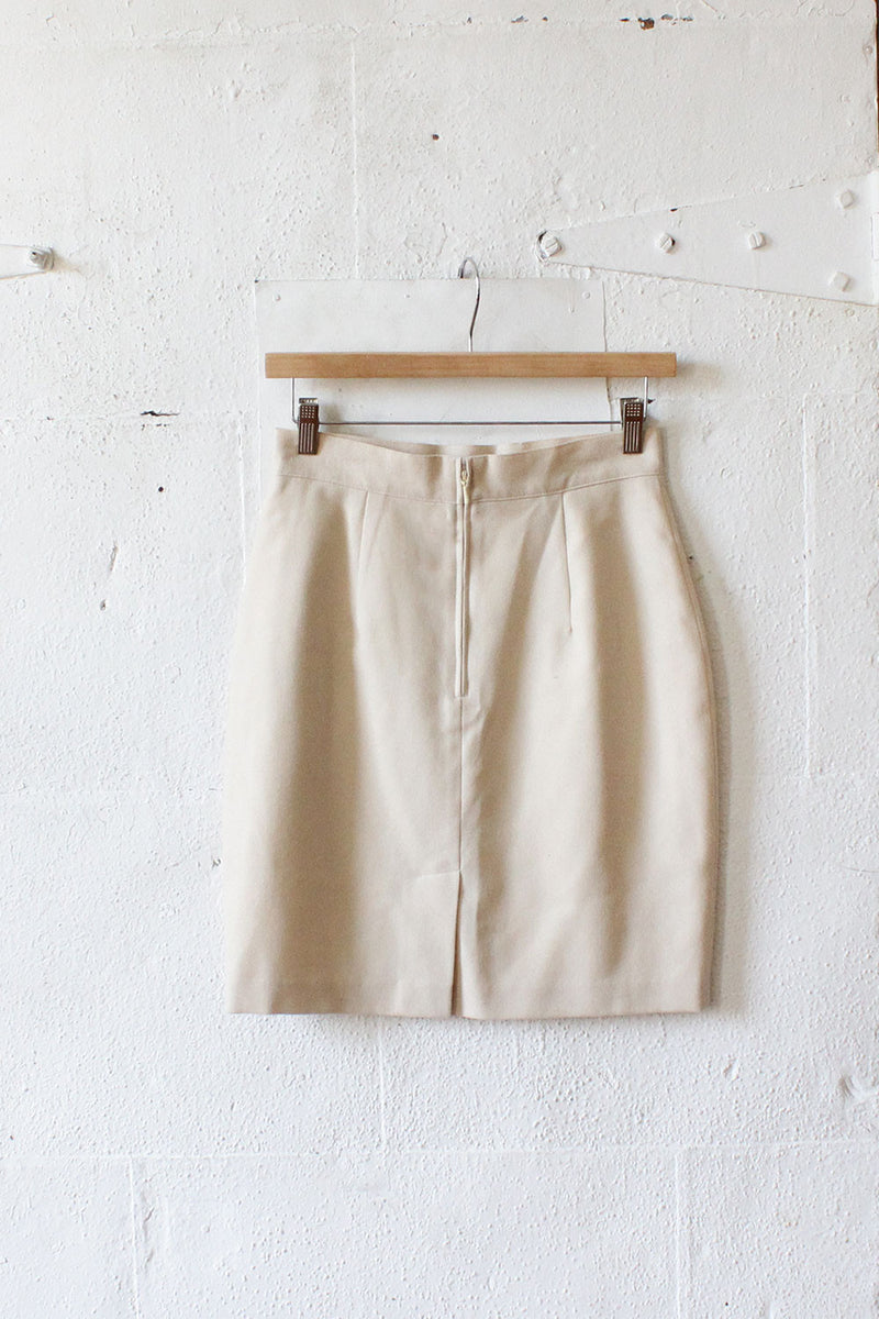 Benetton Ivory Wool Pencil Skirt S