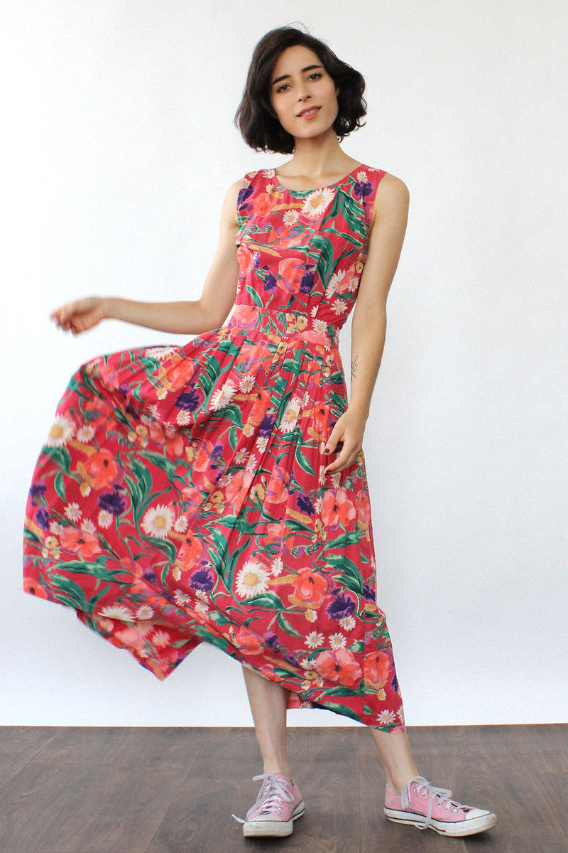 Strawberry Floral Crossback Dress S