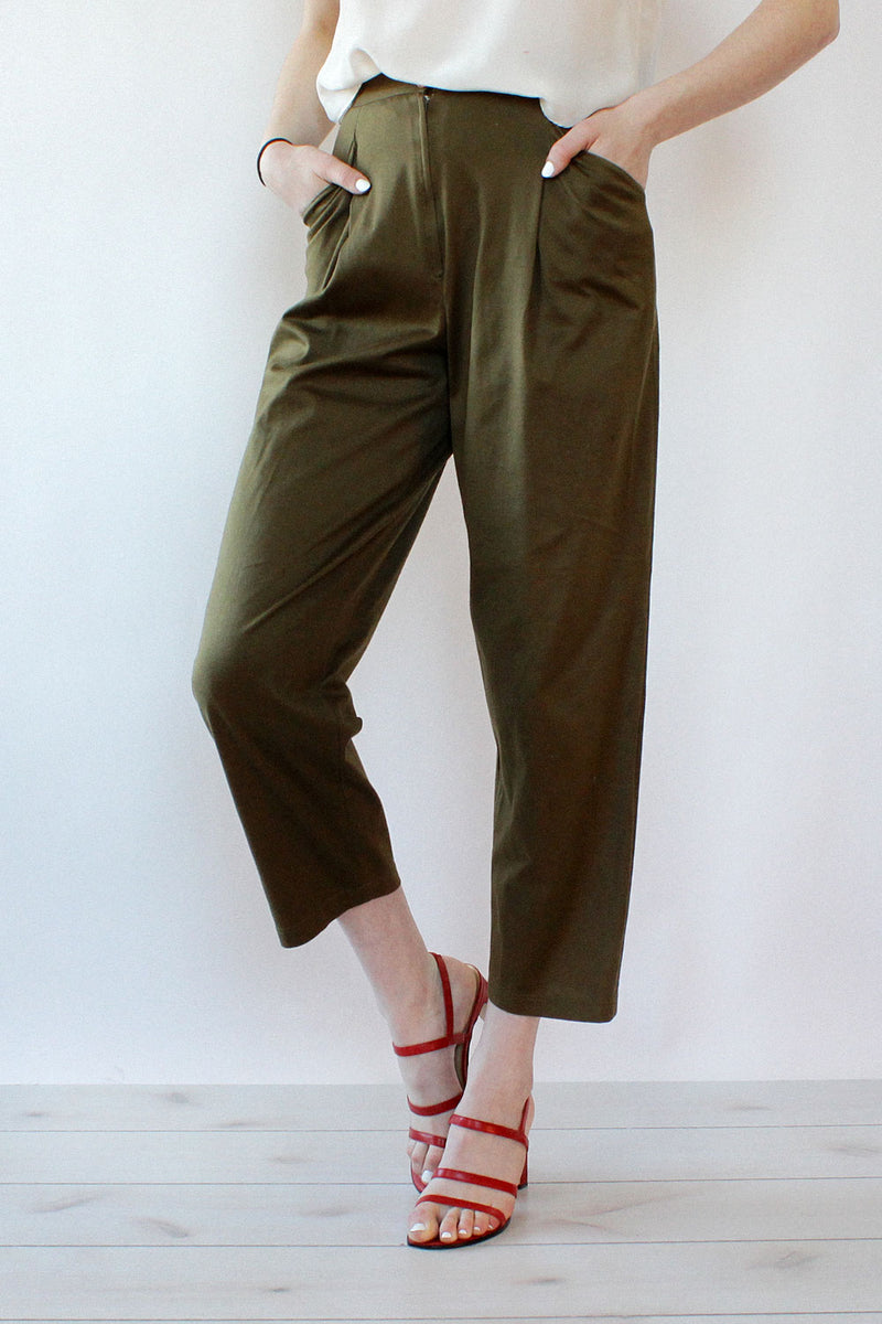 Charles Jourdan Olive Crop Trousers XS/S