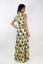 70s Cotton Ladder Dress M