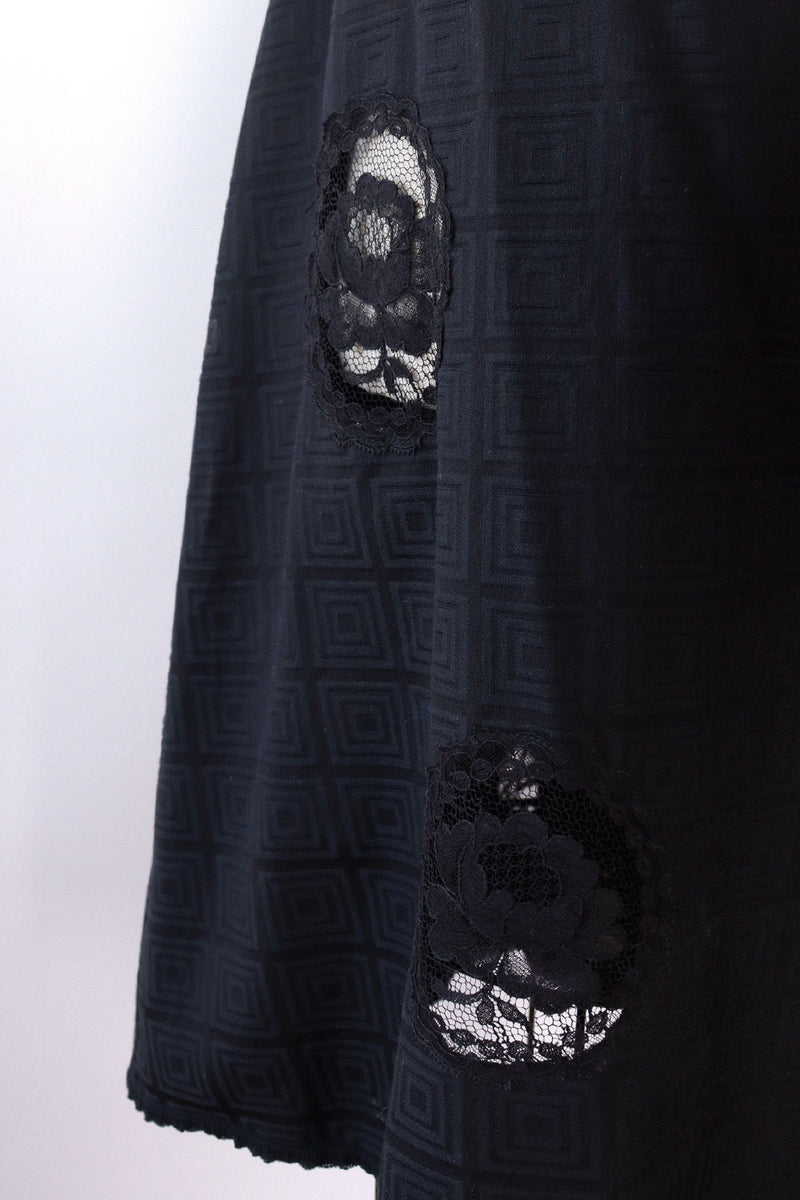 Jacquard Flare Lace Inset Skirt M/L