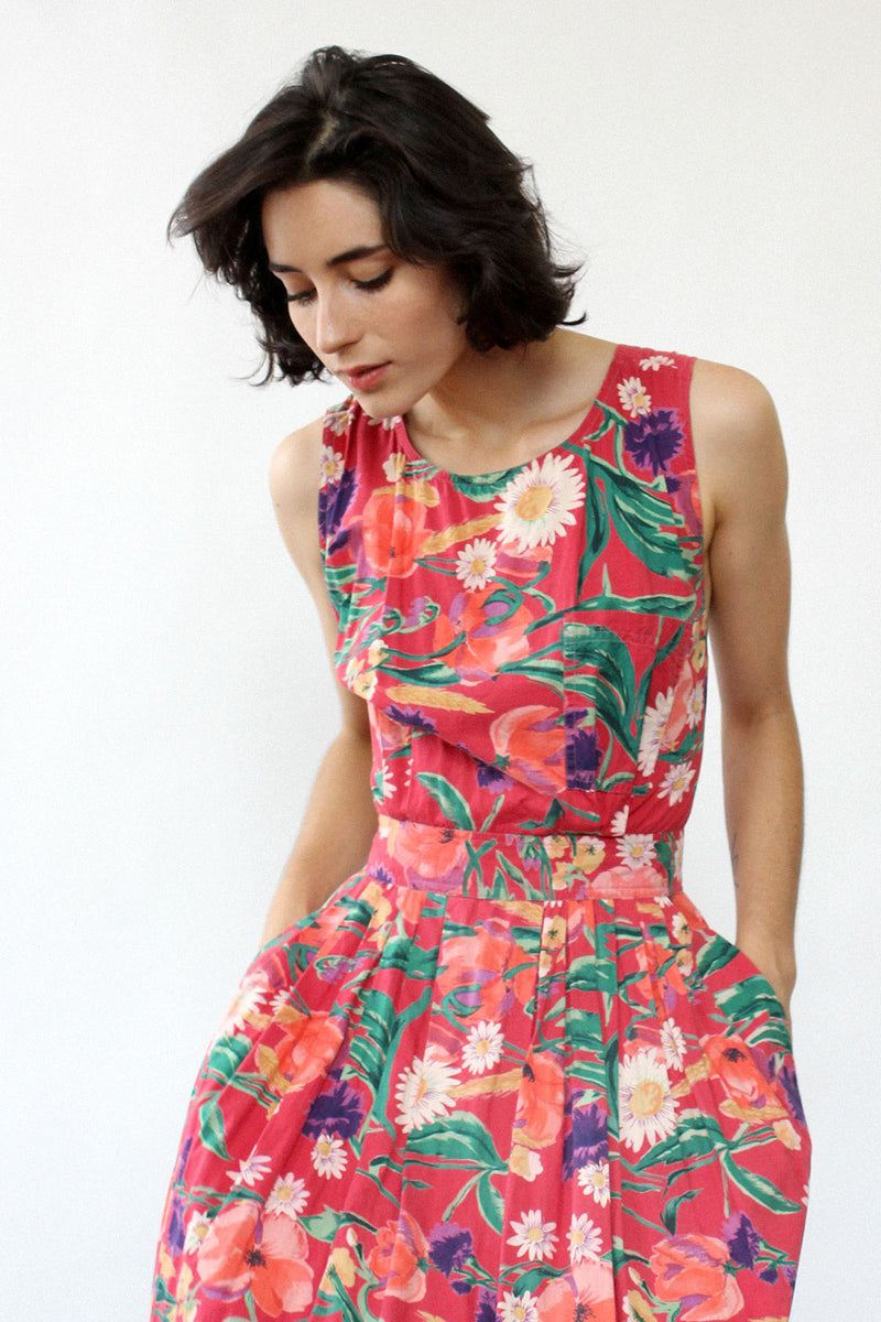 Strawberry Floral Crossback Dress S