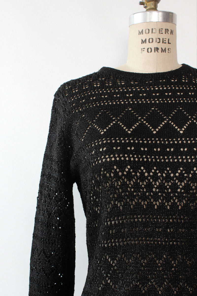 Open Knit Metallic Sweaterdress M/L