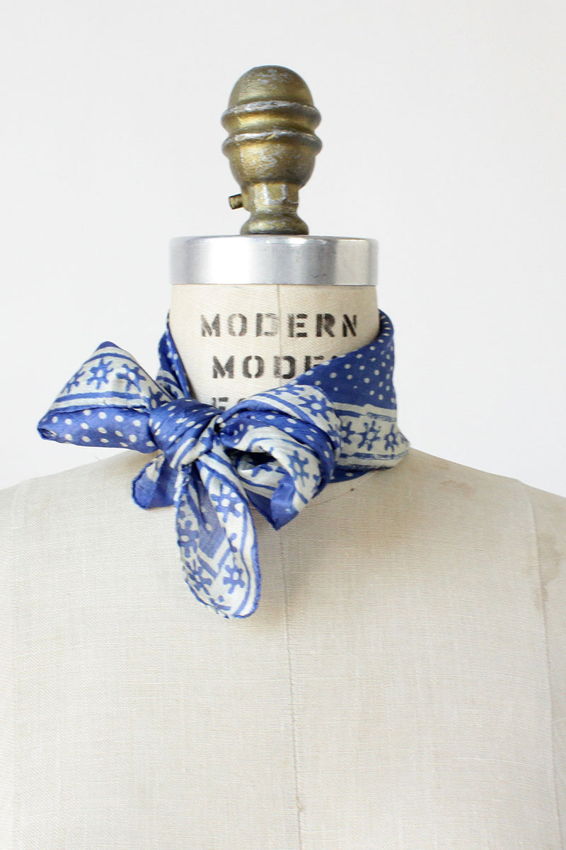Blue Dot & Star Scarf