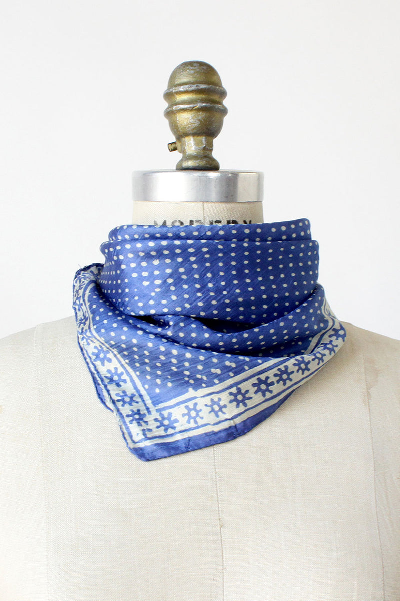Blue Dot & Star Scarf