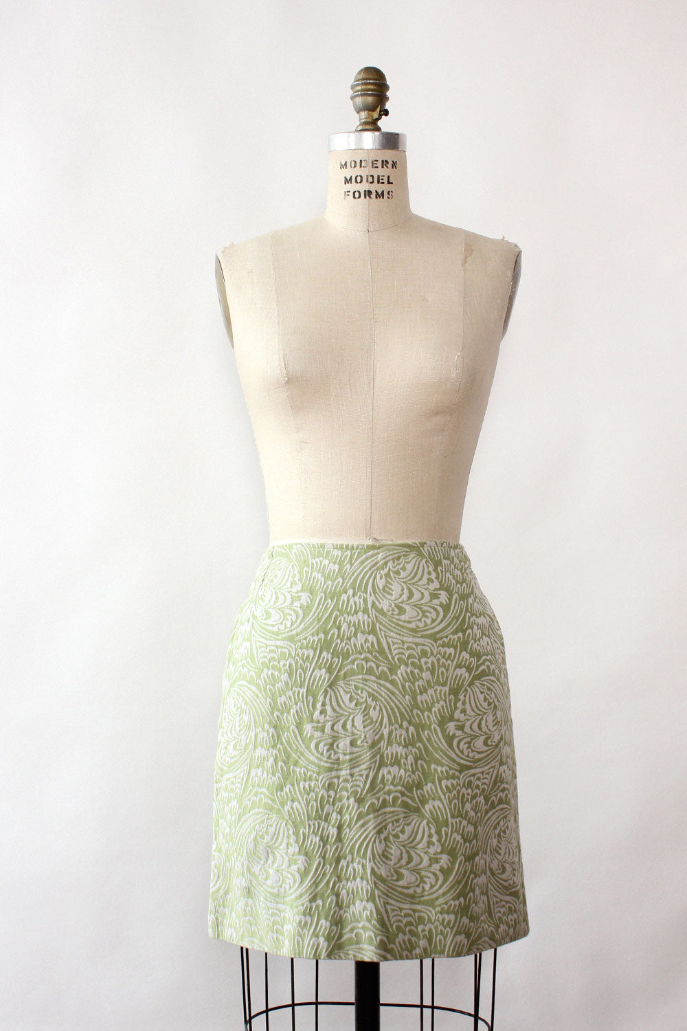 Mint Jacquard Mini Skirt XS
