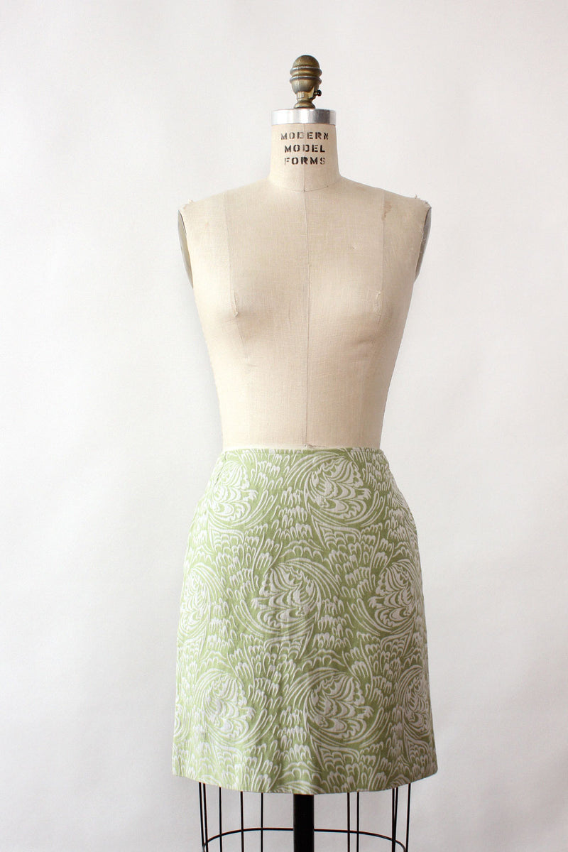 Mint Jacquard Mini Skirt XS