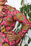 Ikat Ruffled Palazzo Jumpsuit L