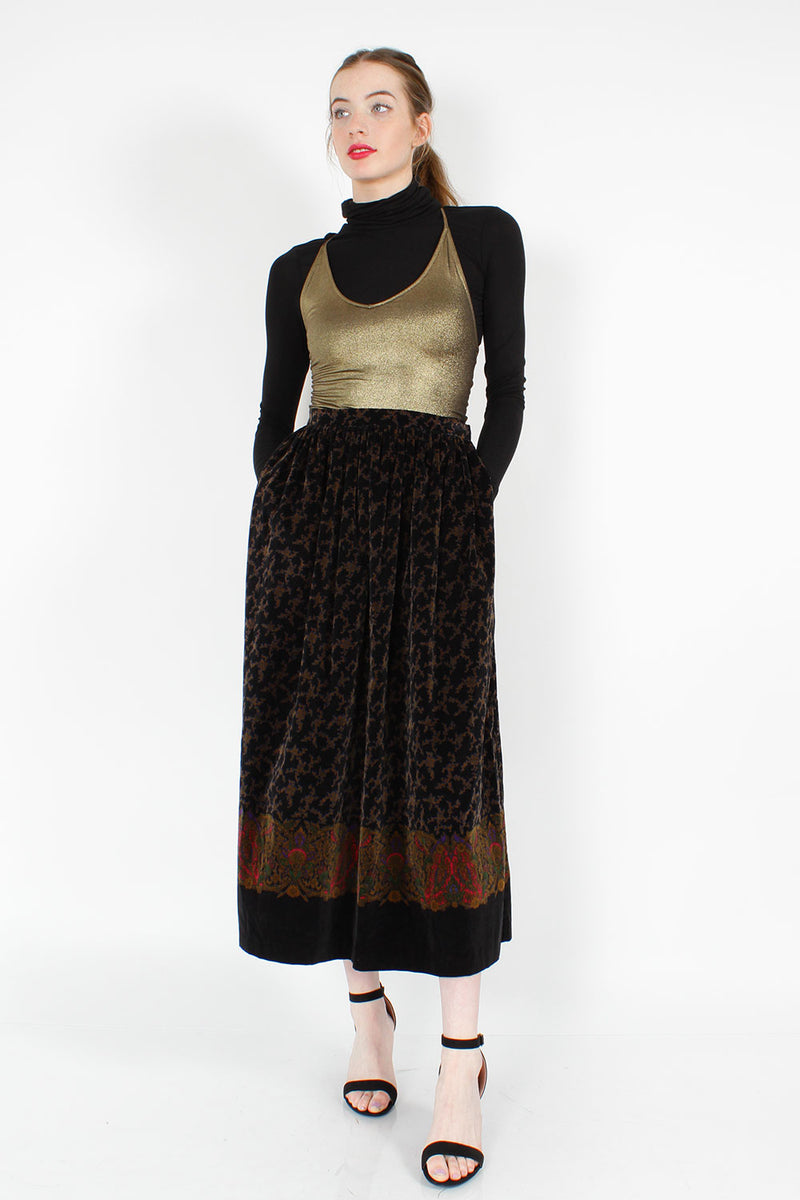 Baroque Velvet Skirt M