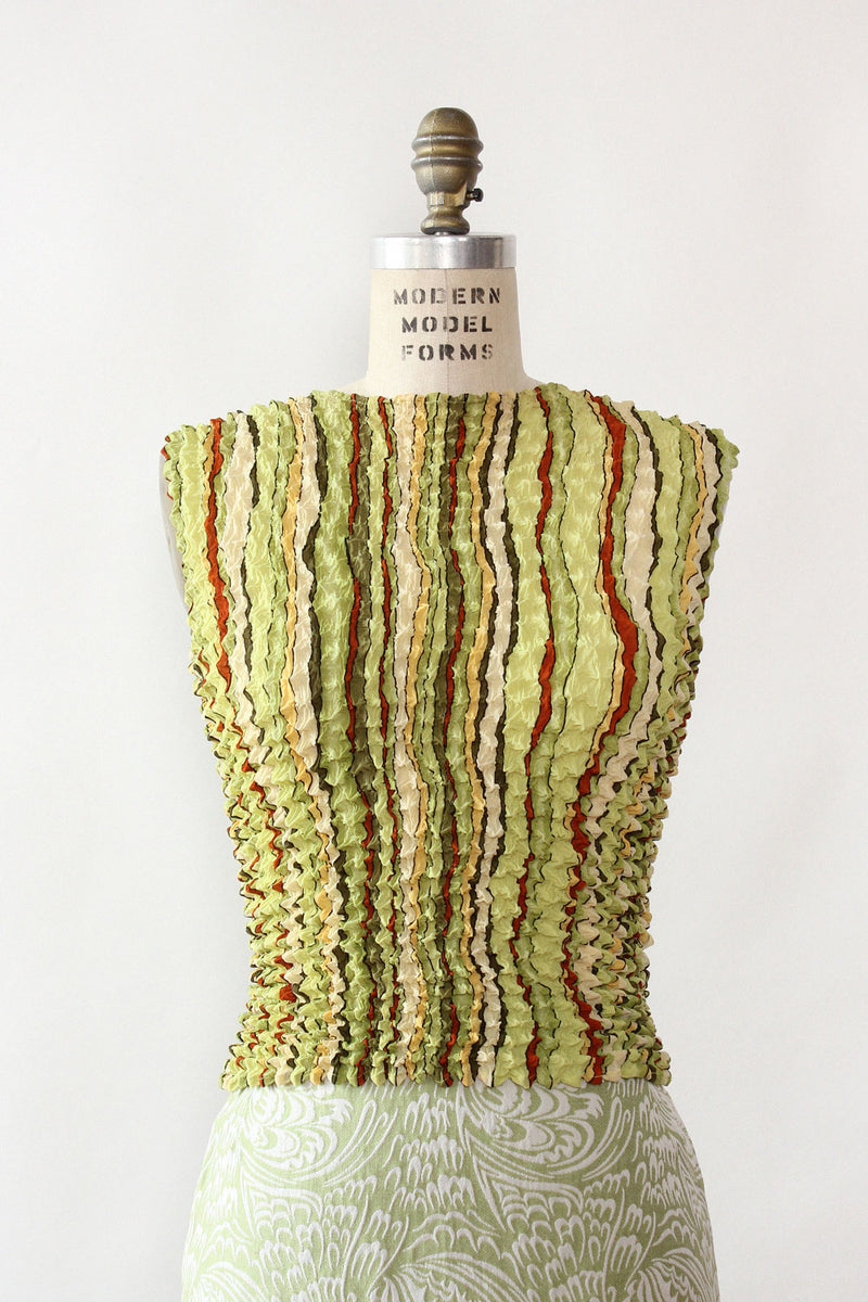 Earthtone Crinkle Crop Top OSFM