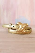 Reptilian Bronzed Leather Belt