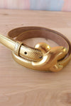 Reptilian Bronzed Leather Belt