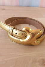 Reptilian Bronzed Leather Belt
