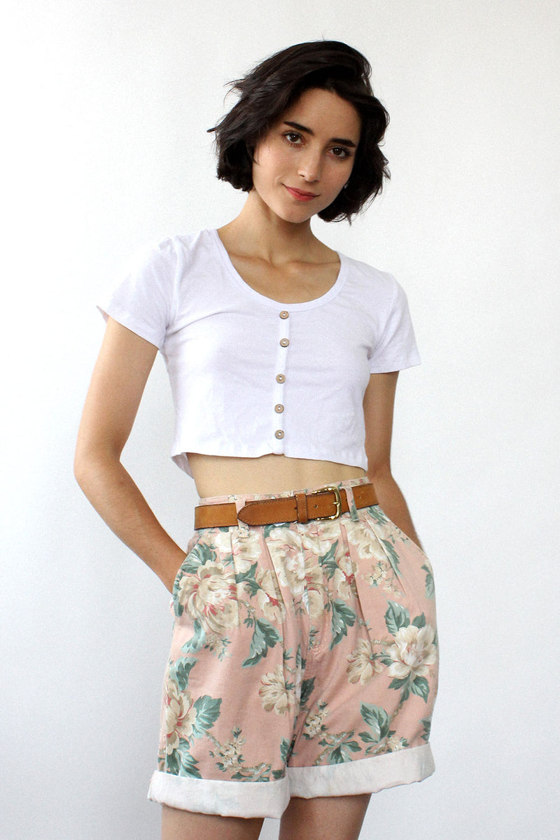 August Floral Pleated Shorts S