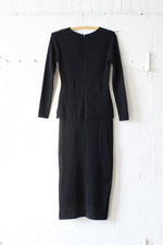 Embroidered Knit Peplum Dress S/M