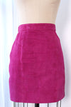 Fuchsia Suede Mini Skirt S/M