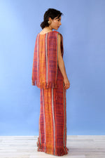 Sunset Woven Column Fringe Dress Set XS/S