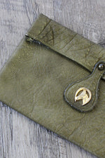 Moss Leather Horse Emblem Pouch