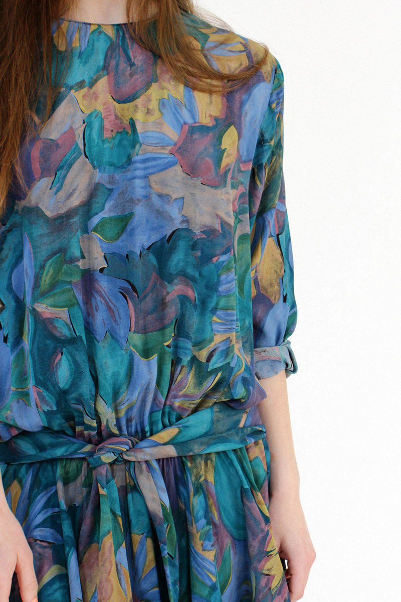 Painterly Draped Dress M/L