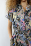 Cabrais Feather Print Shirtdress M/L