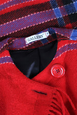 Ruby Plaid Blanket Coat S/M