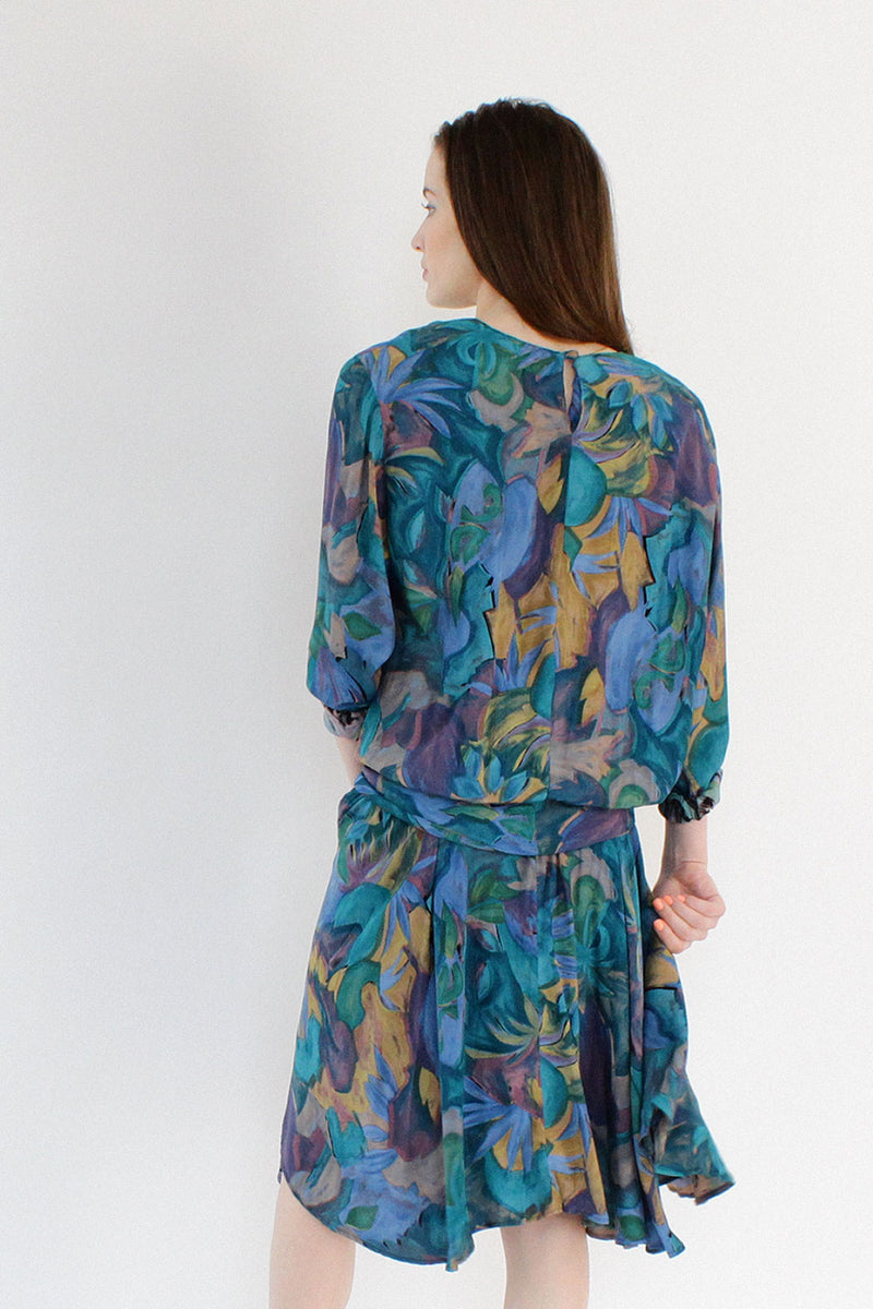 Painterly Draped Dress M/L