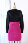 Fuchsia Suede Mini Skirt S/M