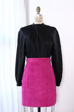 Fuchsia Suede Mini Skirt S/M