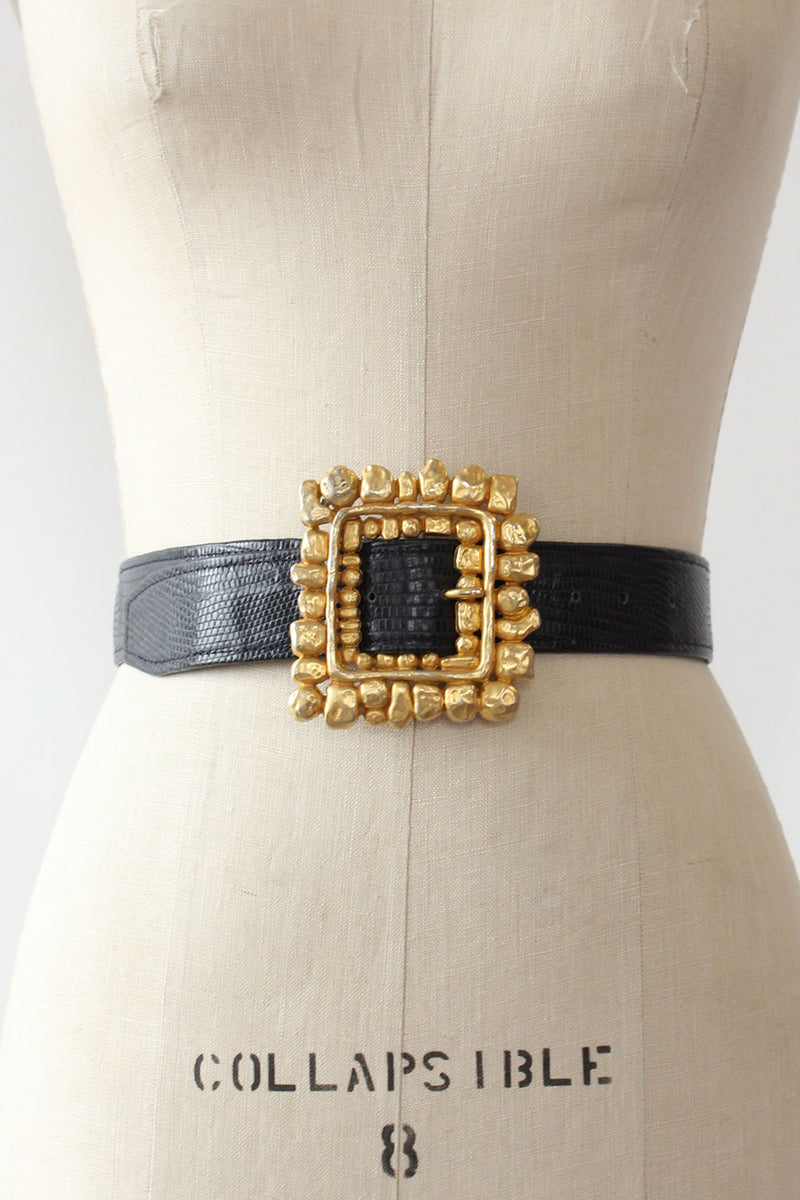 Carlisle Pebble Statement Buckle Belt