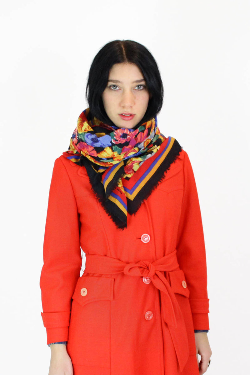 floral wool scarves