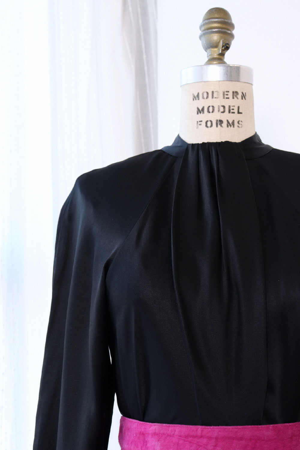 Silk Satin Ascot Blouse S/M
