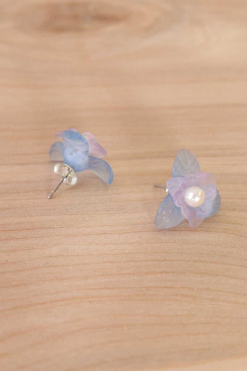 Lavender Petal Flower Studs
