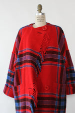 Ruby Plaid Blanket Coat S/M