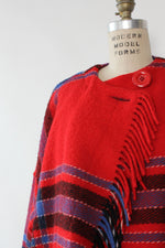 Ruby Plaid Blanket Coat S/M