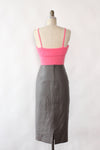 Stone Gray Leather Skirt L