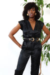 Satin Snakeskin Jumpsuit S-S/M