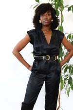 Satin Snakeskin Jumpsuit S-S/M