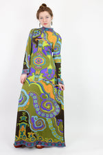 Leonard psychedelic oriental parisian maxi dress M/L